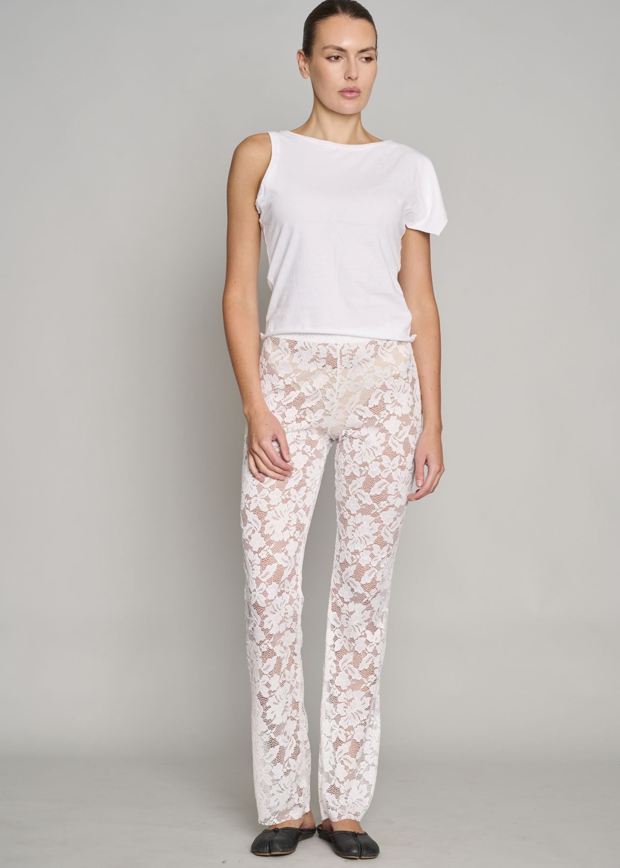 Courtney Lace Pant - White