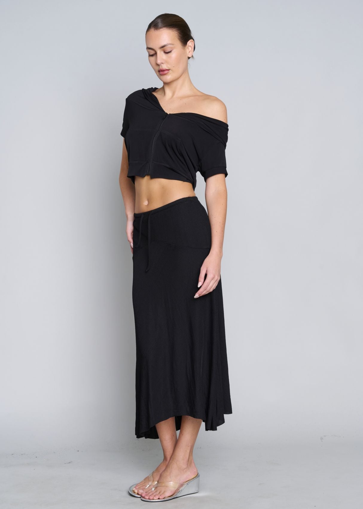 Alexa Asymmetrical Skirt - Black