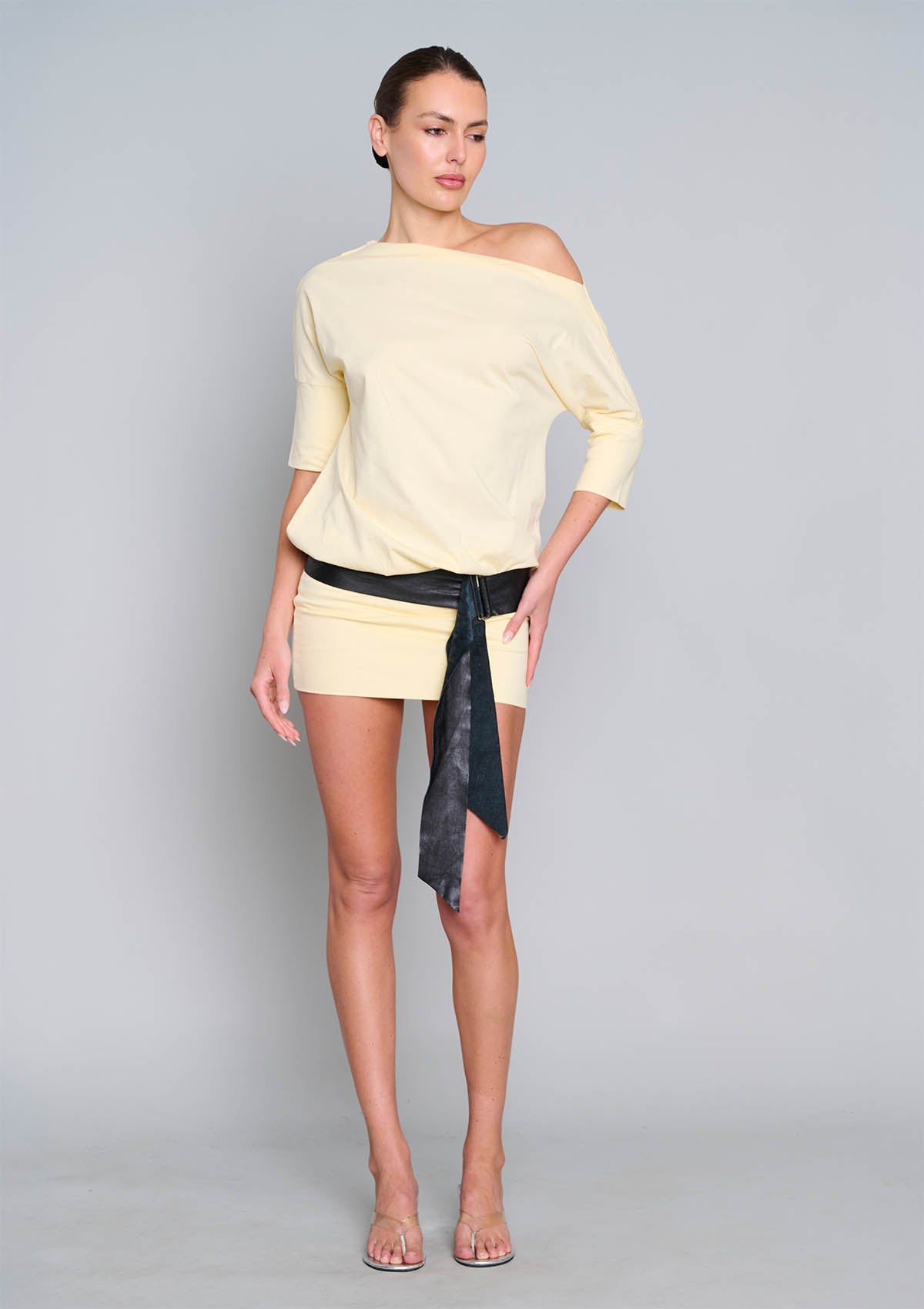 Gabby Ballet Tee Dress - Lemon Yellow