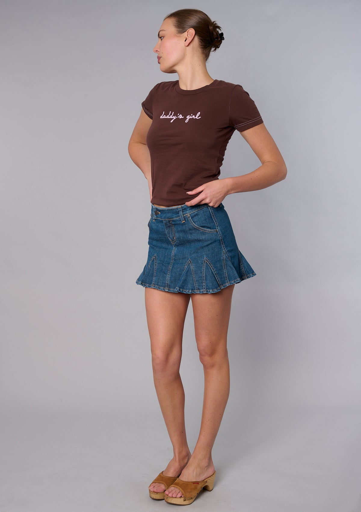 Paris Mini Skirt Jaded Wash