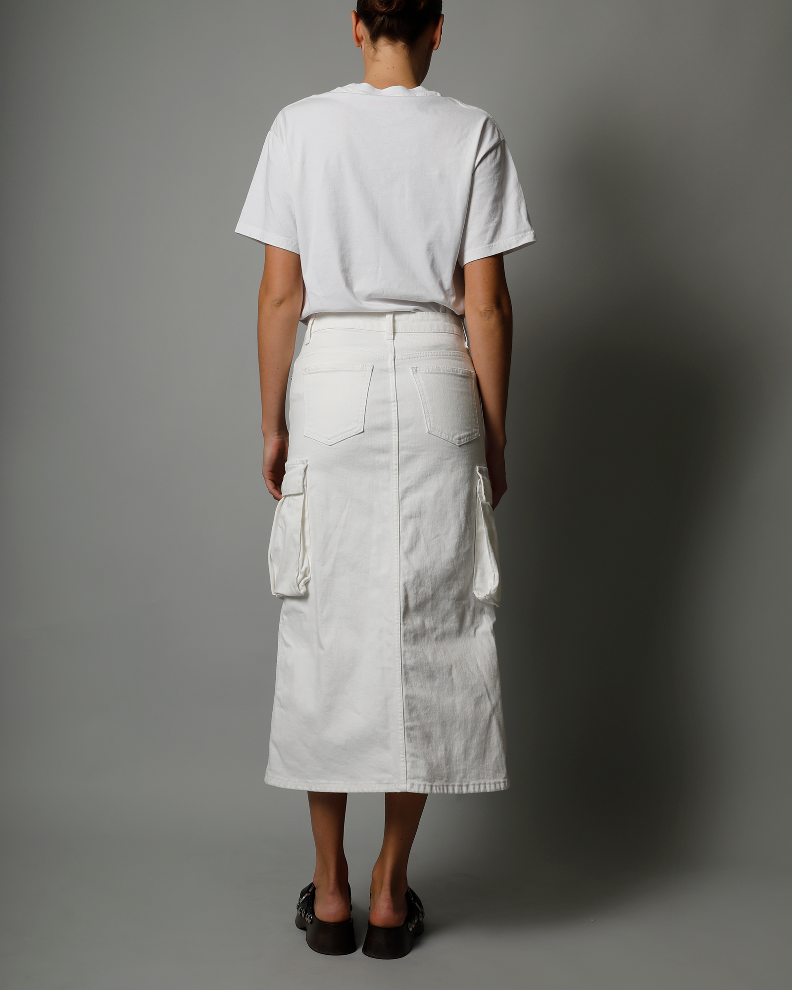 Bianca Cargo Midi Skirt - White
