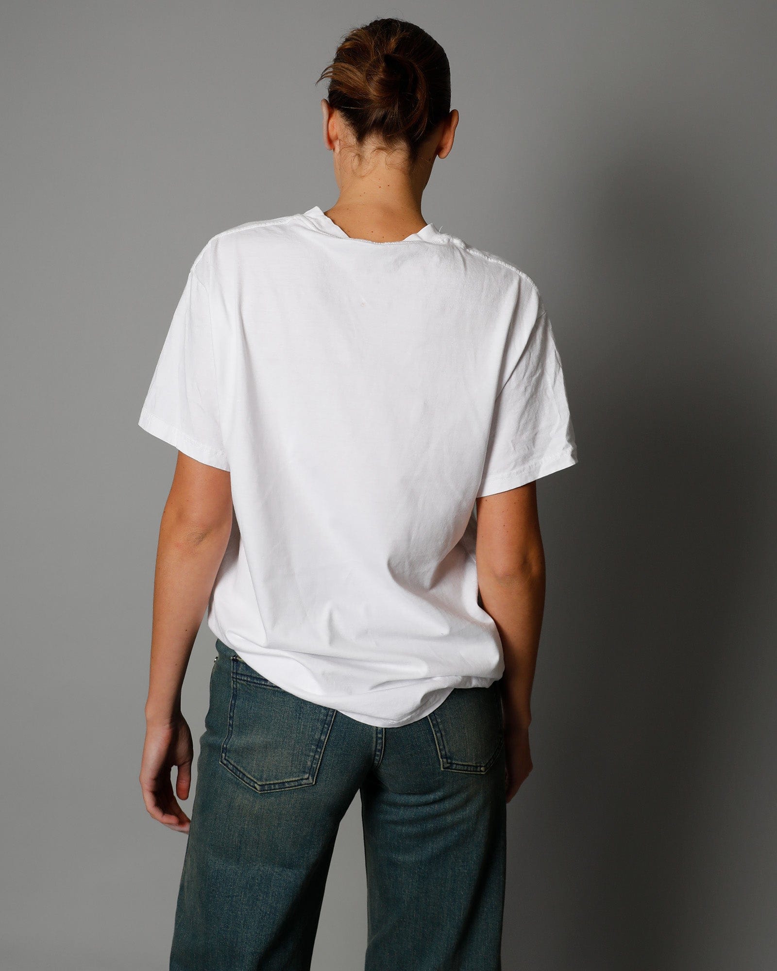 Alexa Lace Bustier T-Shirt - White
