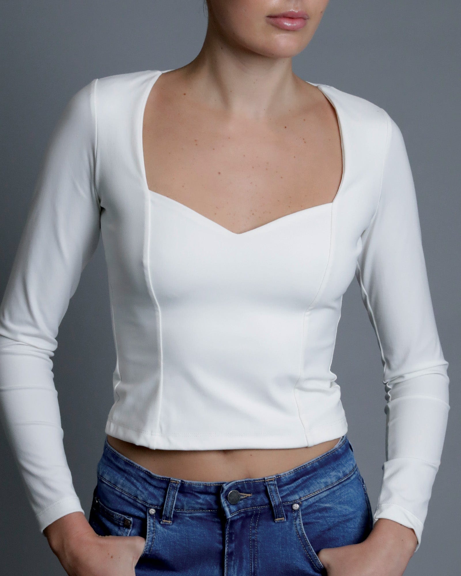 Lindsey Sweetheart Top - White