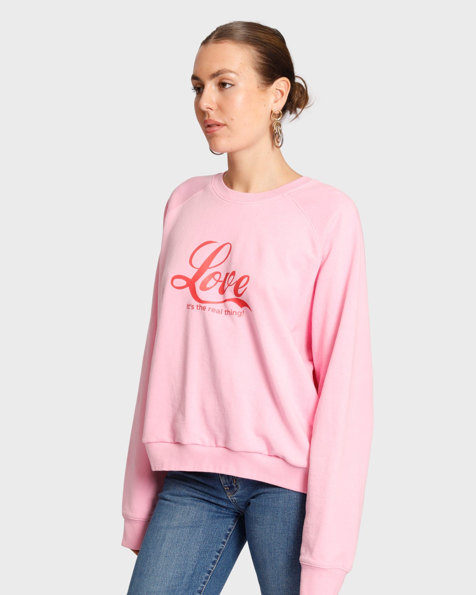 Real Thing Raglan Sweatshirt - Candy Pink